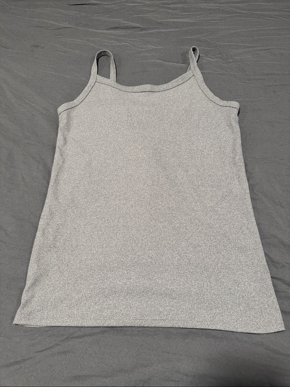 🖤No Boundaries Gray Ribbed Spaghetti Strap Tank Top🖤